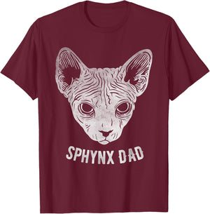 Sphynx Cat Dad Women Girls Kids T-Shirt - T-Shirt | Maroon