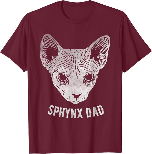 Sphynx Cat Dad Women Girls Kids T-Shirt - T-Shirt | Maroon