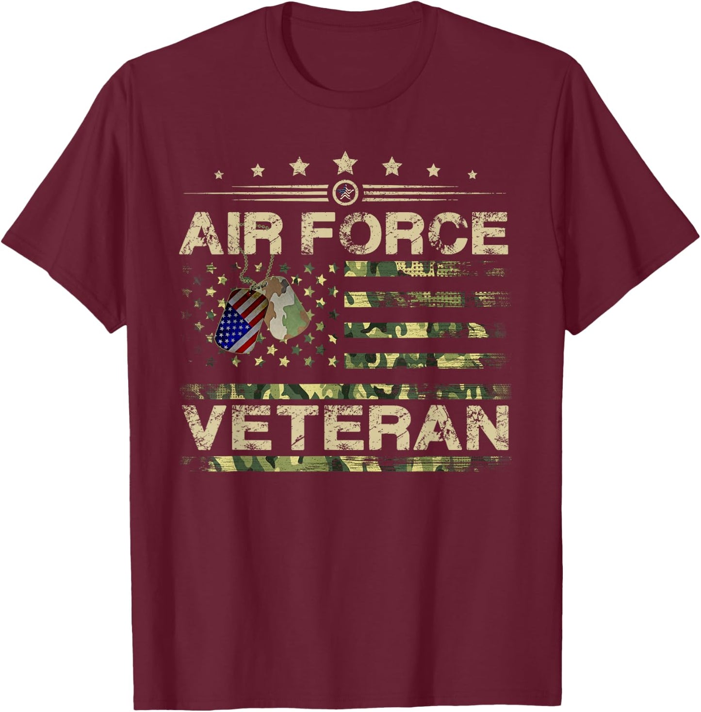 Camouflage American Betsy Ross Flag Us Air Force Veteran T-Shirt - T-Shirt | Maroon