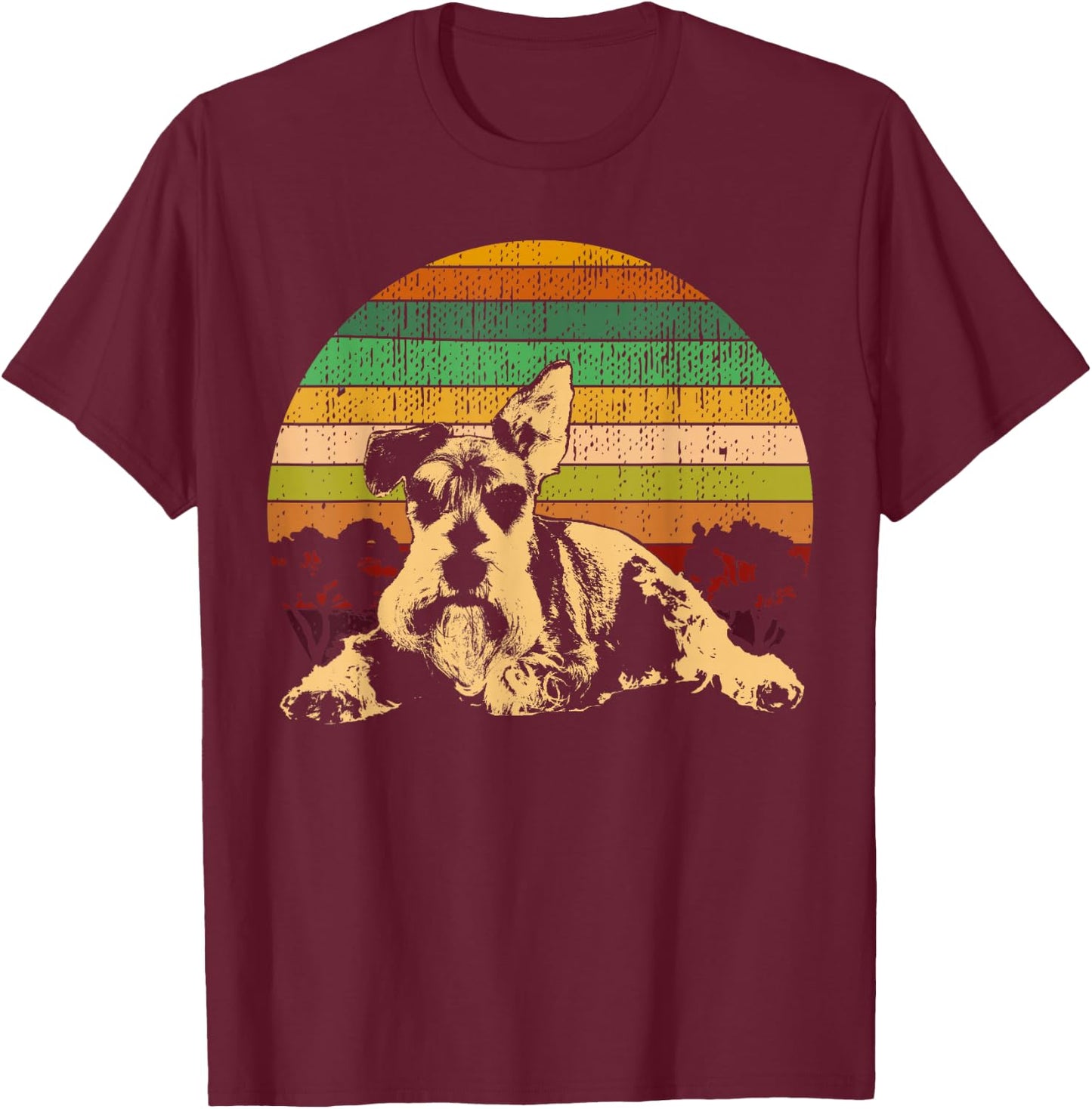 Schnauzer Medium Schnauzer and Standard Schnauzer T-Shirt - T-Shirt | Maroon