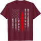 Cool Rowing Flag - Rowing Shell on American Flag T-Shirt - T-Shirt | Maroon