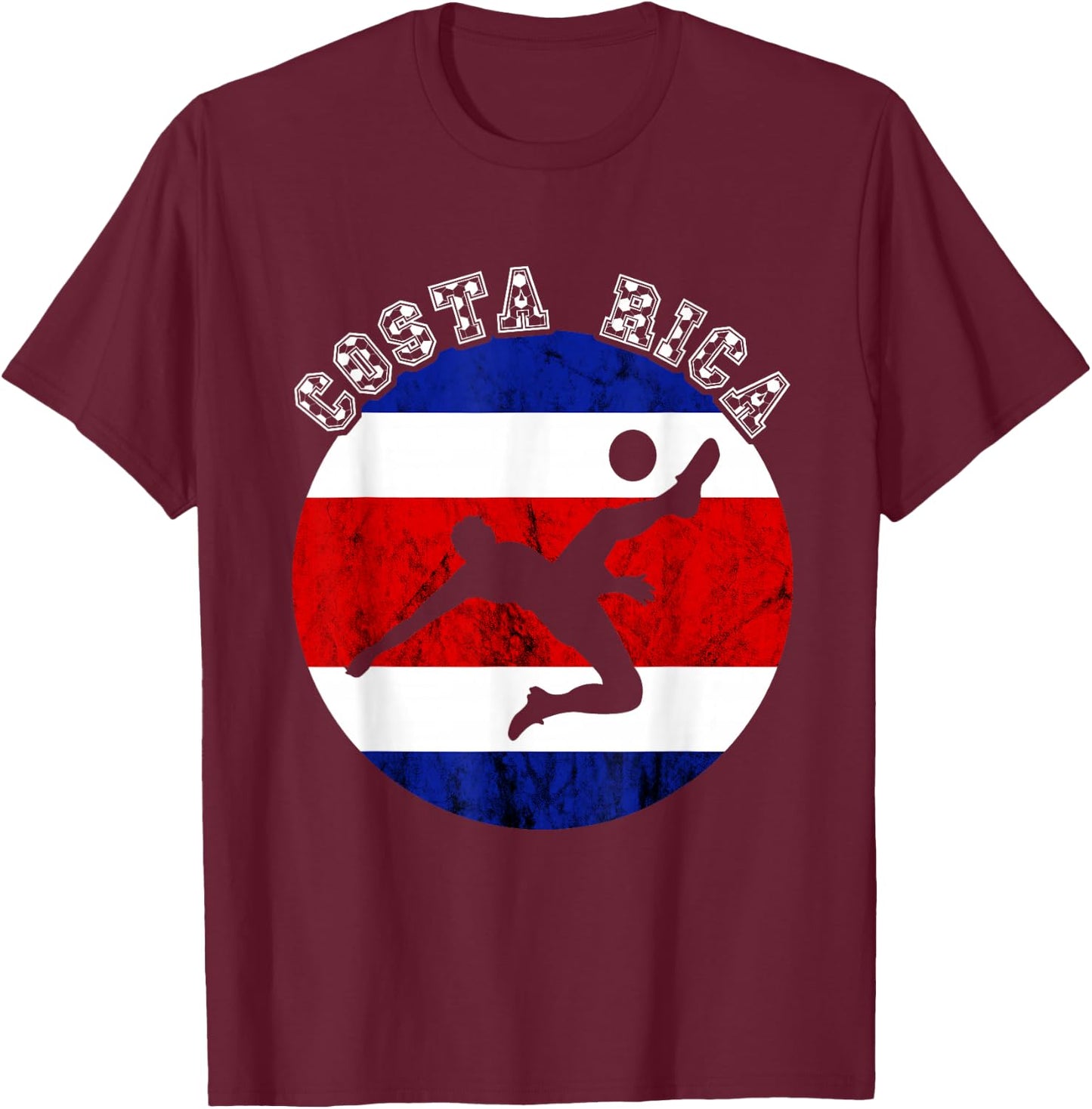 Costa Rican Soccer Team Vintage Costa Rica Flag Costa Rica T-Shirt - T-Shirt | Maroon