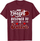 My Heart Belongs To A Sailor Funny Valentine's Day T-Shirt - T-Shirt | Maroon
