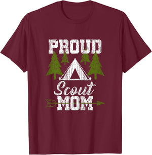 Proud Scout Mom - Scouting Mother Shirt Gift T-Shirt - T-Shirt | Maroon