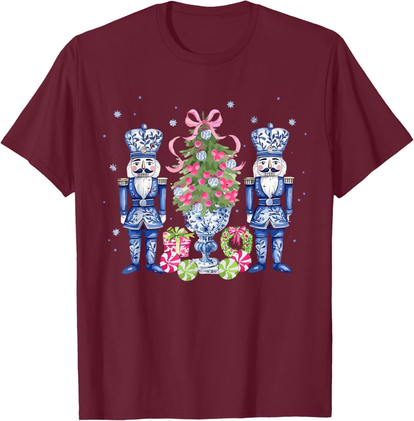 Funny Chinoiserie Nutcracker Christmas Holiday Cute Xmas T-Shirt - T-Shirt | Maroon