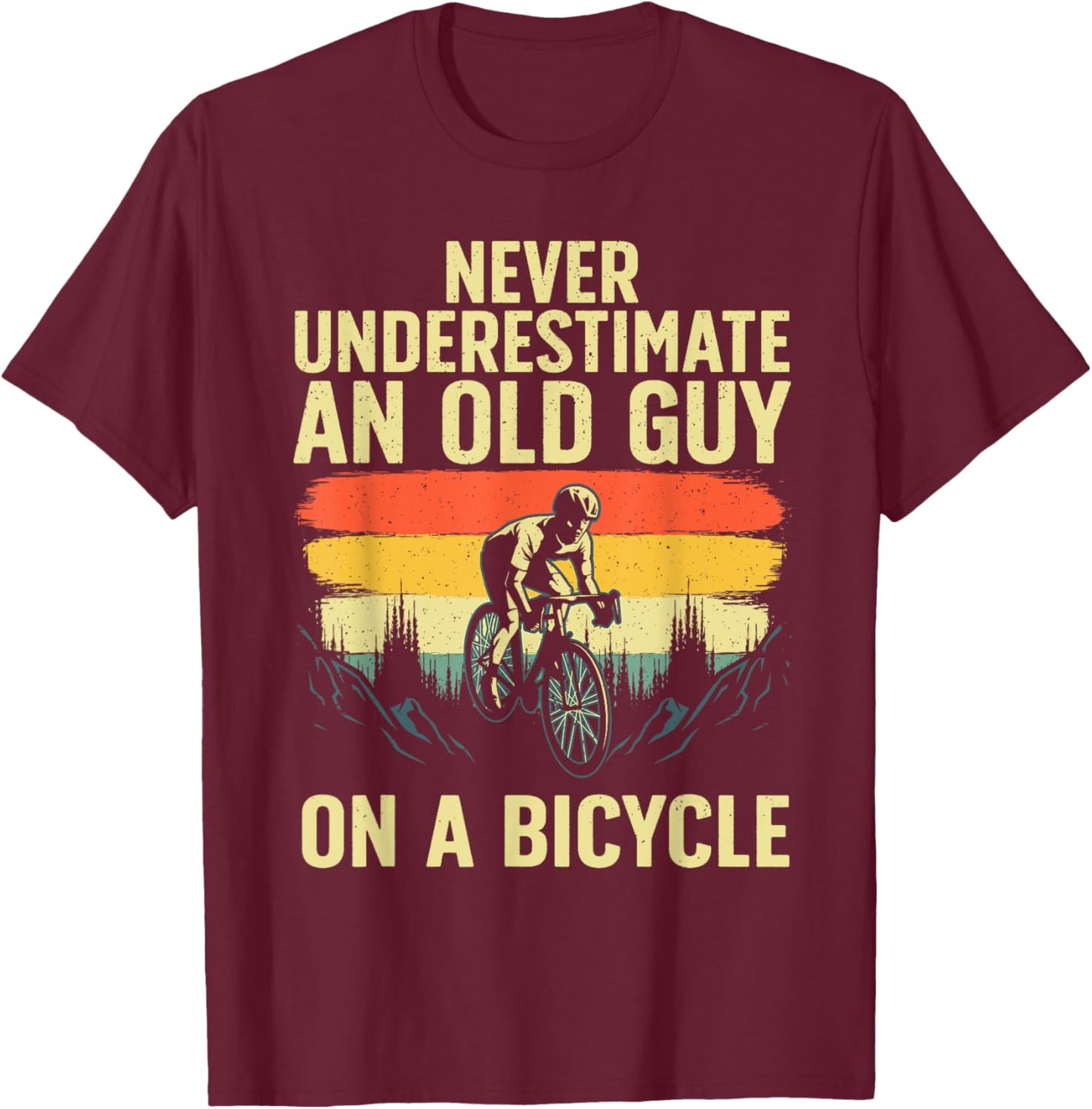 Cool Cycling Art Grandpa Bicycle Riding Cycle Racing T-Shirt - T-Shirt | Maroon