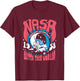 NASA Psychedelic Shuttle Poster Vintage Groovy Space Art T-Shirt - T-Shirt | Maroon