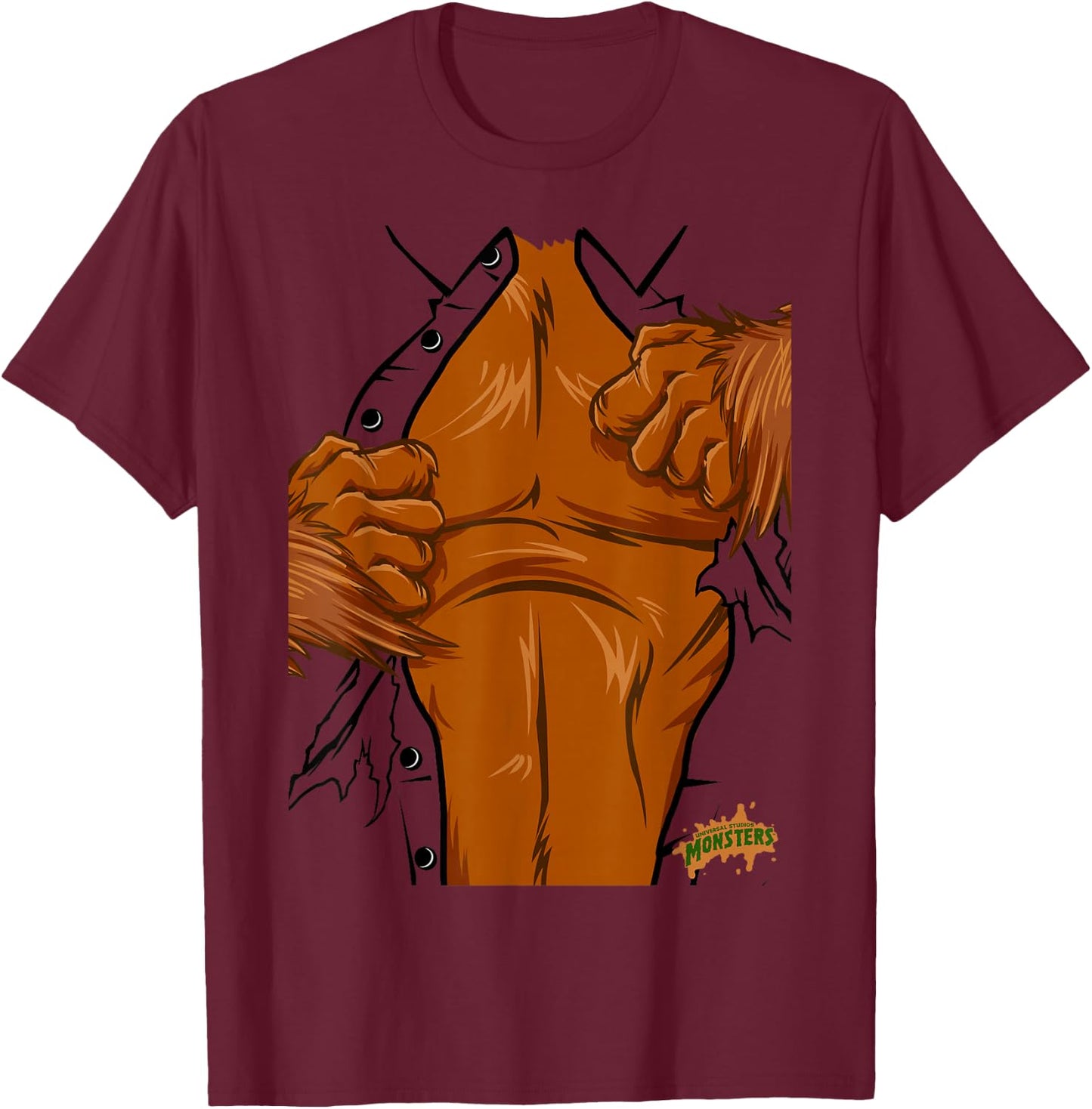 Universal Monsters The Wolf Man Costume T-Shirt - T-Shirt | Maroon