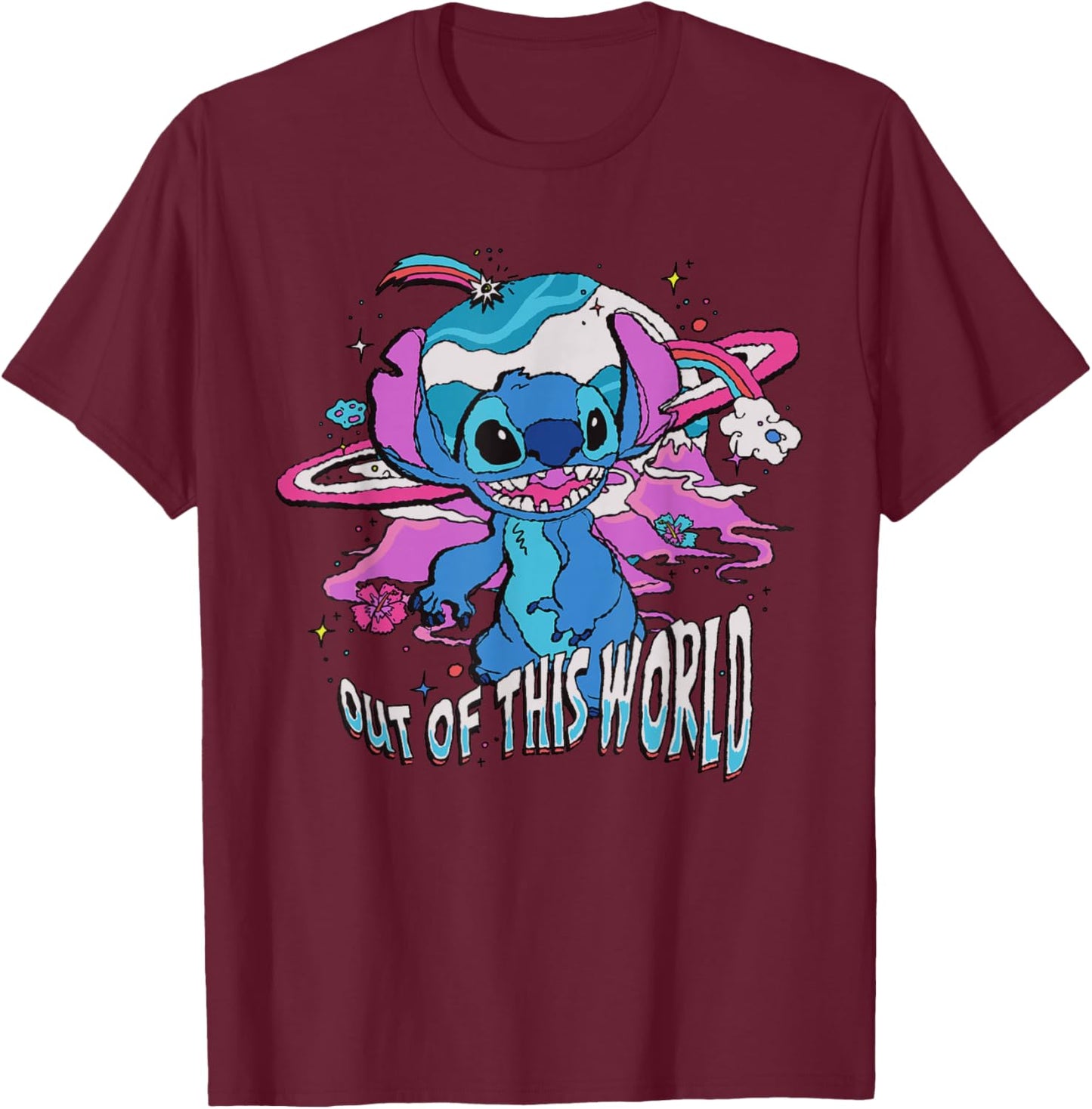 Disney Lilo and Stitch Out of This World T-Shirt - T-Shirt | Maroon