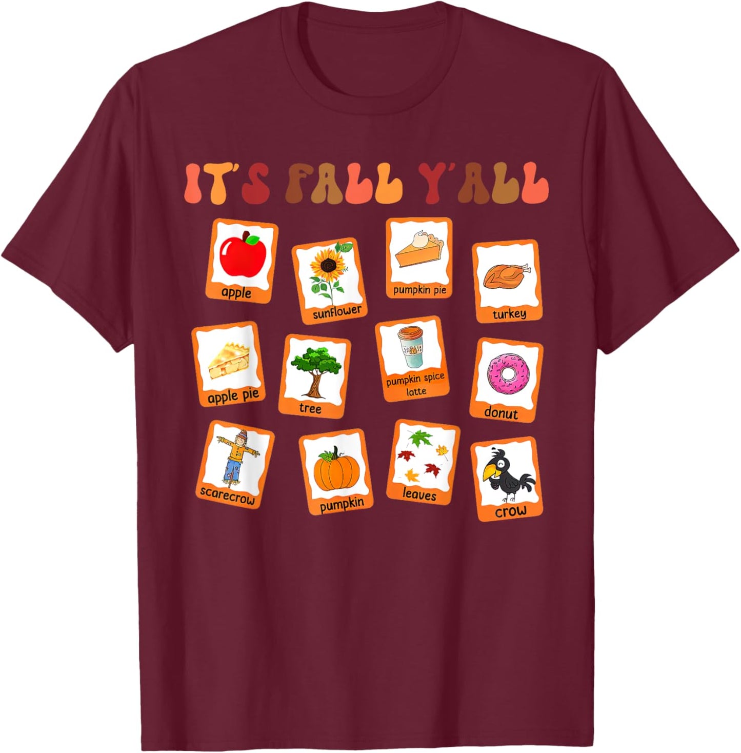 Retro It's Fall Y'all Special Education Teacher Fall Autumn Women T-Shirt - T-Shirt | Maroon