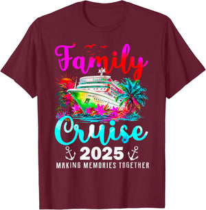 Family Cruise Matching Family Cruise Ship Vacation Trip 2025 T-Shirt - T-Shirt | Maroon