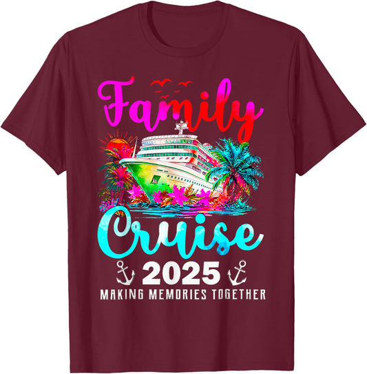 Family Cruise Matching Family Cruise Ship Vacation Trip 2025 T-Shirt - T-Shirt | Maroon