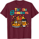 Tis The Season Turkey Pumpkin Coffee Retro Thanksgiving Fall T-Shirt - T-Shirt | Maroon