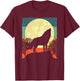 Cute Wolf Women Howling Wolf Moon Grey Wolves Animal T-Shirt - T-Shirt | Maroon