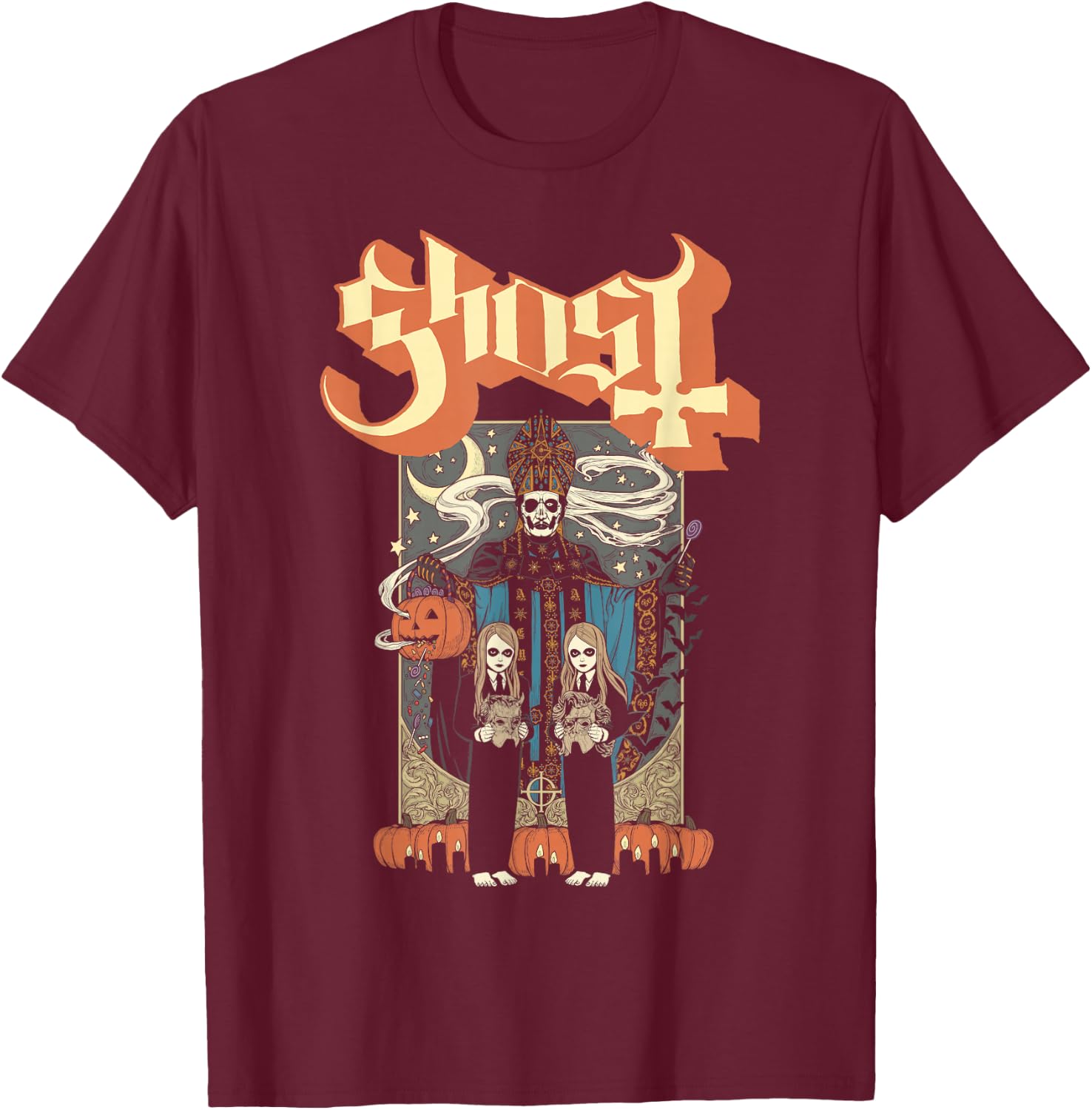 Ghost – Halloween Twins T-Shirt - T-Shirt | Maroon