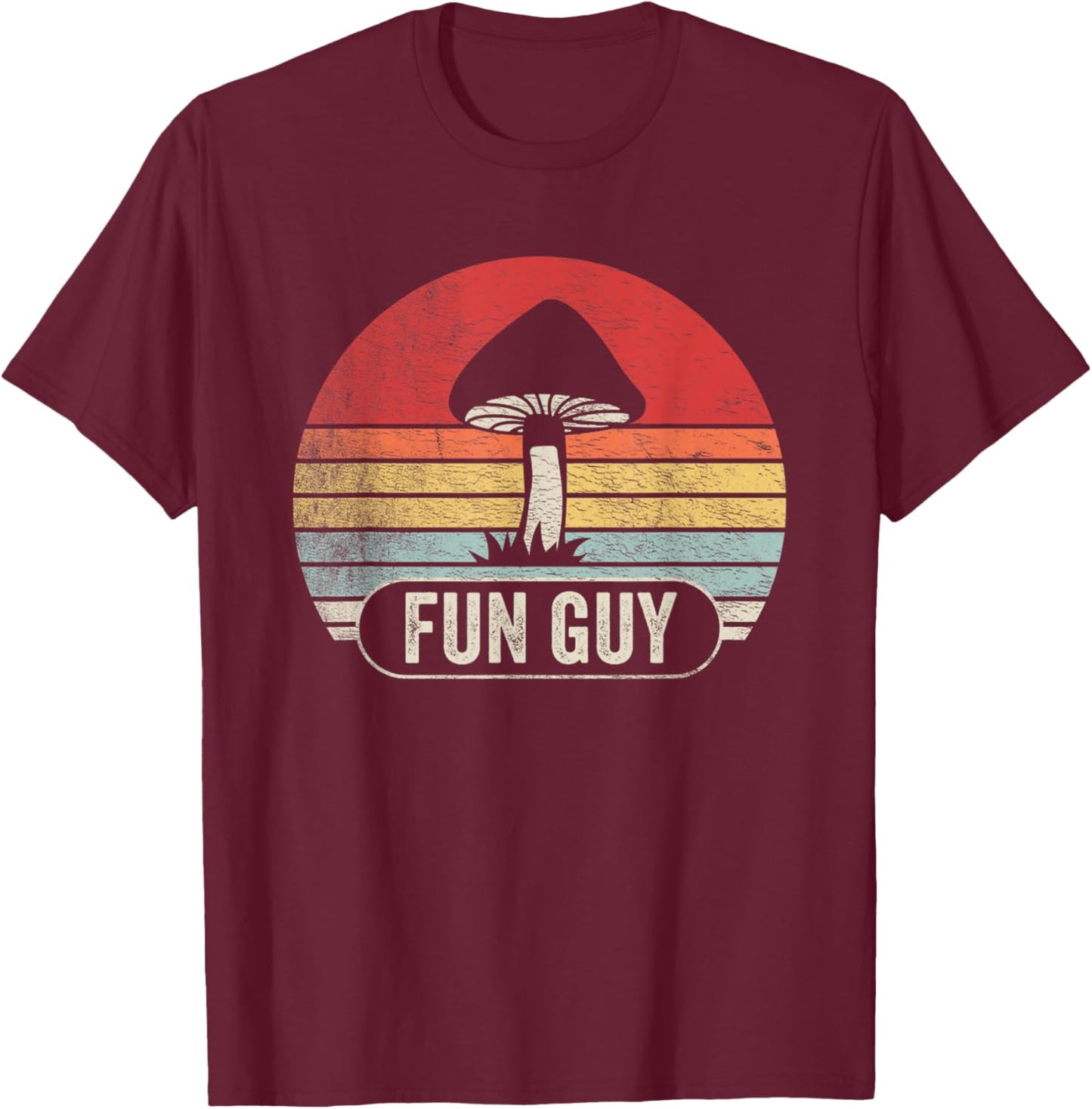 Vintage Funguy Fungi Funny Mushroom Fungi Shirt Fun Guy T-Shirt - T-Shirt | Maroon