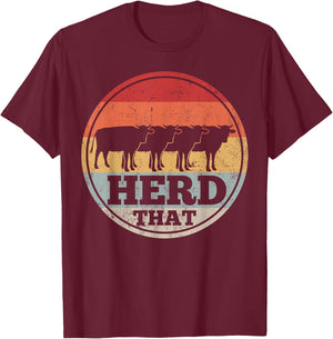 Cow Farming Farmer Retro Herd That T-Shirt - T-Shirt | Maroon