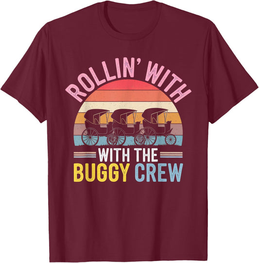 Amish Buggy – Classic Countryside Design T-Shirt - T-Shirt | Maroon