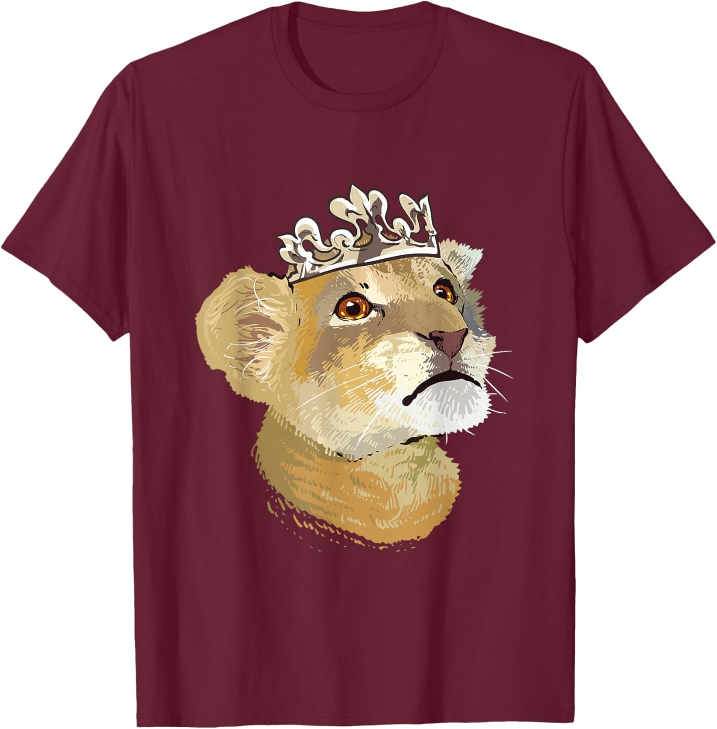 Lion Princess Crown Big Cat Lioness Family T-Shirt - T-Shirt | Maroon