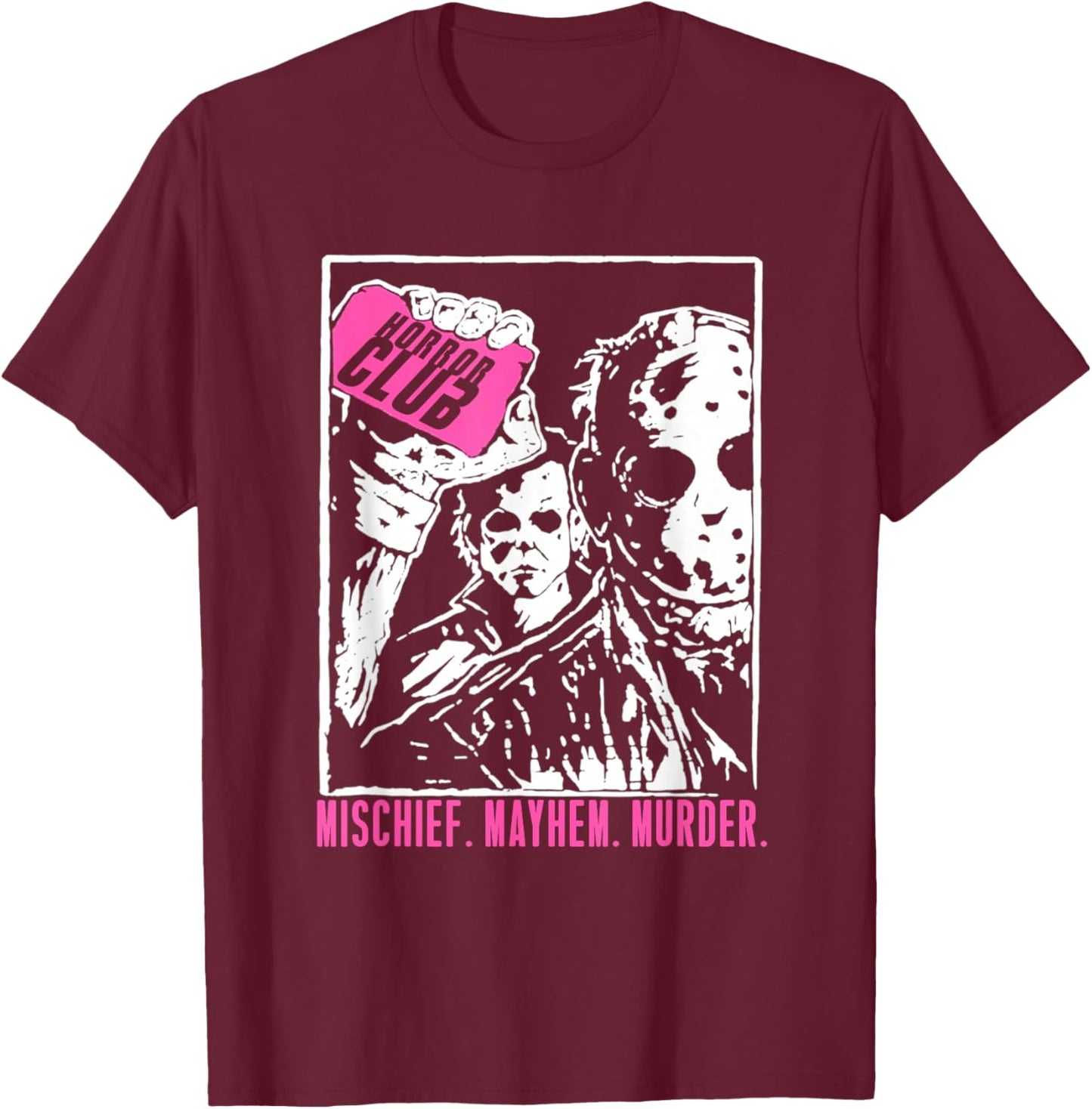 Horror Club - Scary Slasher Movie Parody T-Shirt - T-Shirt | Maroon