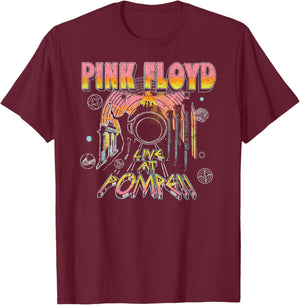 Official Pink Floyd Live At Pompeii Vintage Rock Band T-Shirt - T-Shirt | Maroon
