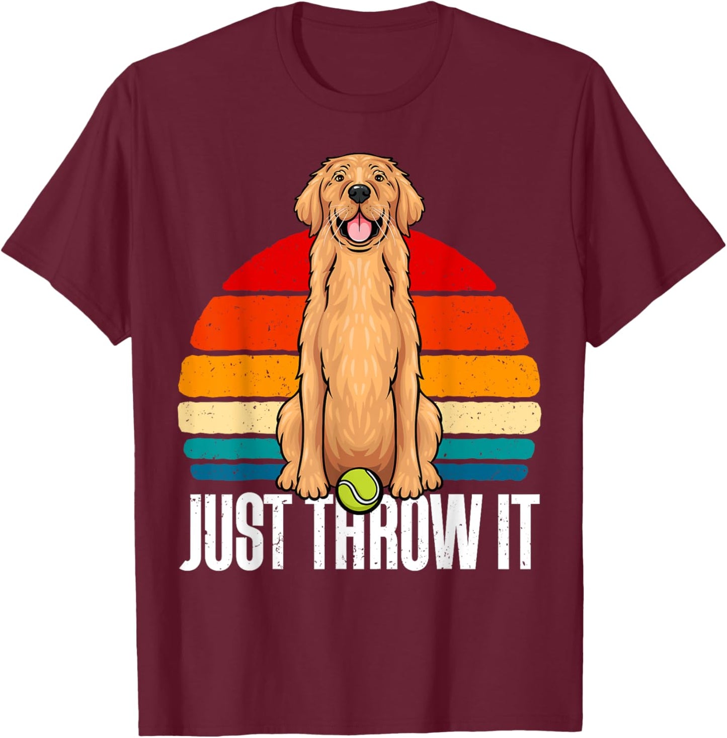 Funny Dog Lover, Golden Retriever Dog, Golden Retriever T-Shirt - T-Shirt | Maroon