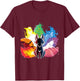 Kitsune Nine Tail Rainbow Fox T-Shirt - T-Shirt | Maroon