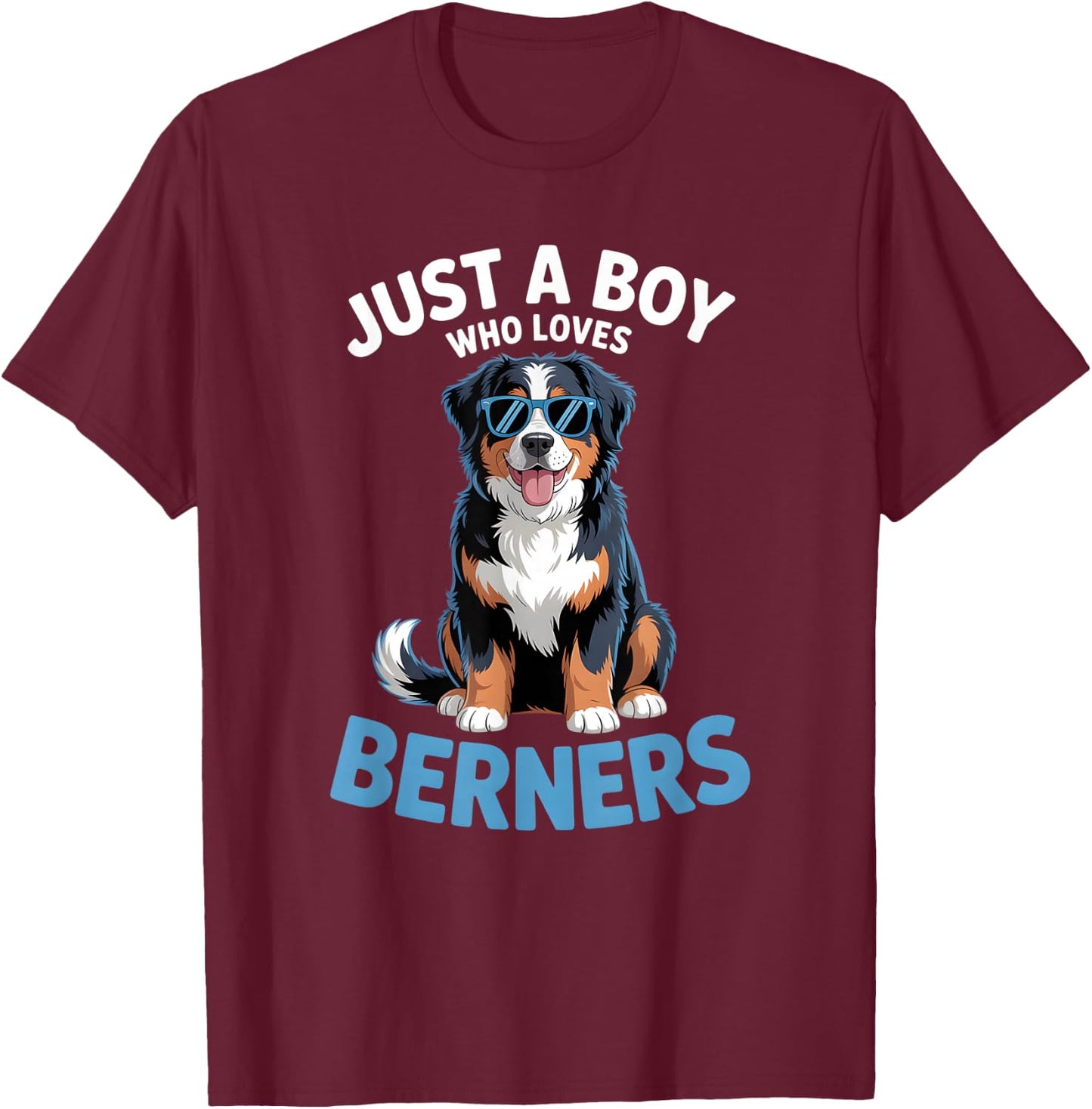 Boys Bernese Mountain Dog T-Shirt - T-Shirt | Maroon