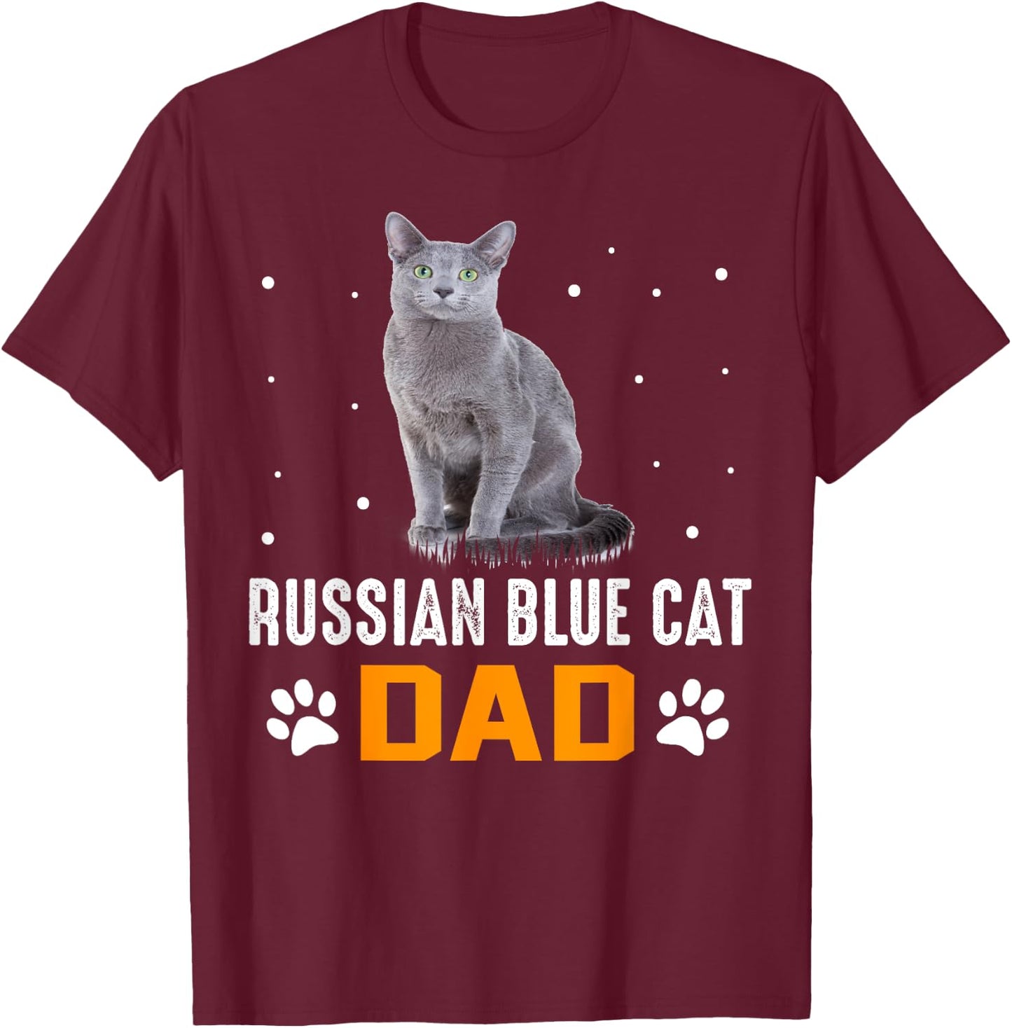 Cat - Russian Blue Dad - Russian Blue Cat T-Shirt - T-Shirt | Maroon