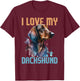 I Love My Dachshund - Paw Print Dog Lover Pet Breeder Men Women Kids T-Shirt - T-Shirt | Maroon