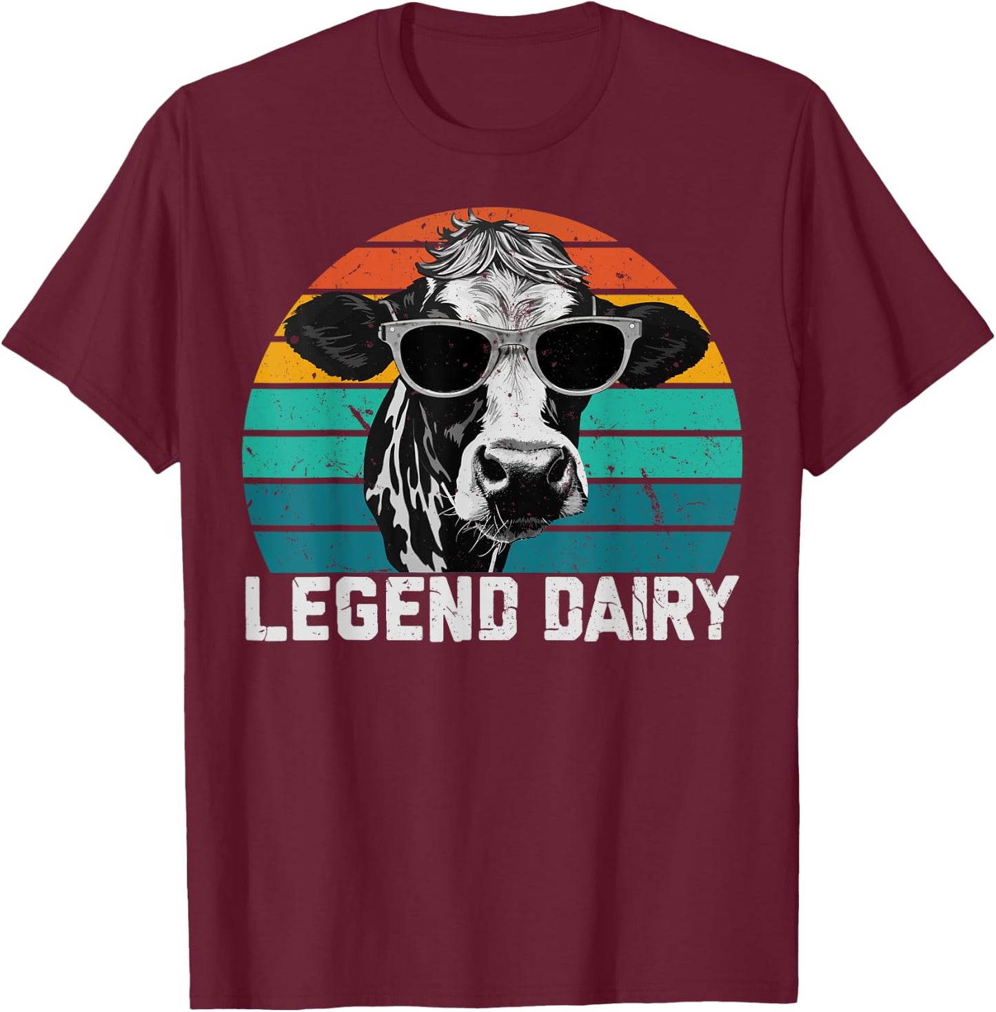 Legend Dairy Funny Farmer Cow Farmer Pun Graphic T-Shirt - T-Shirt | Maroon