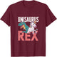 Unisaurus Rex Dinosaur Unicorn T-Shirt - T-Shirt | Maroon