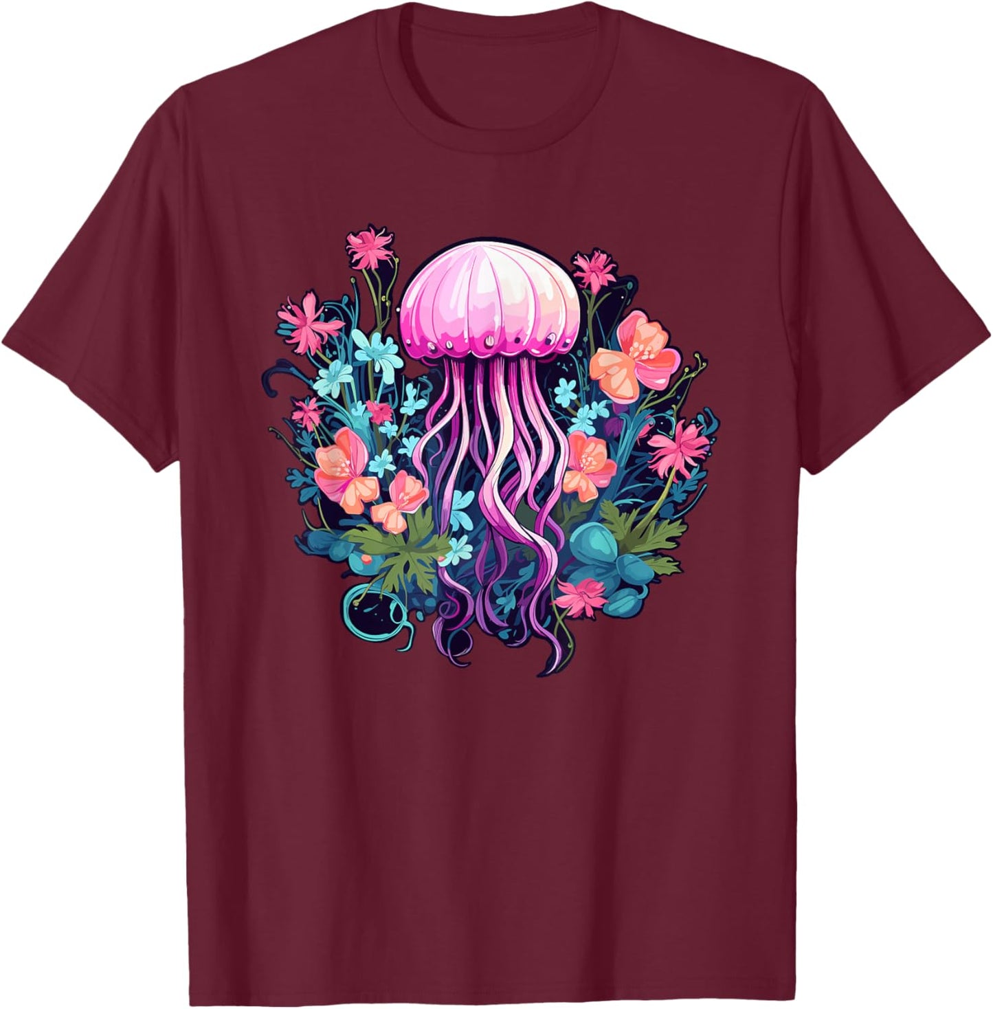 Cute Jellyfish Costume Jelly Fish Sea Ocean Girls T-Shirt - T-Shirt | Maroon