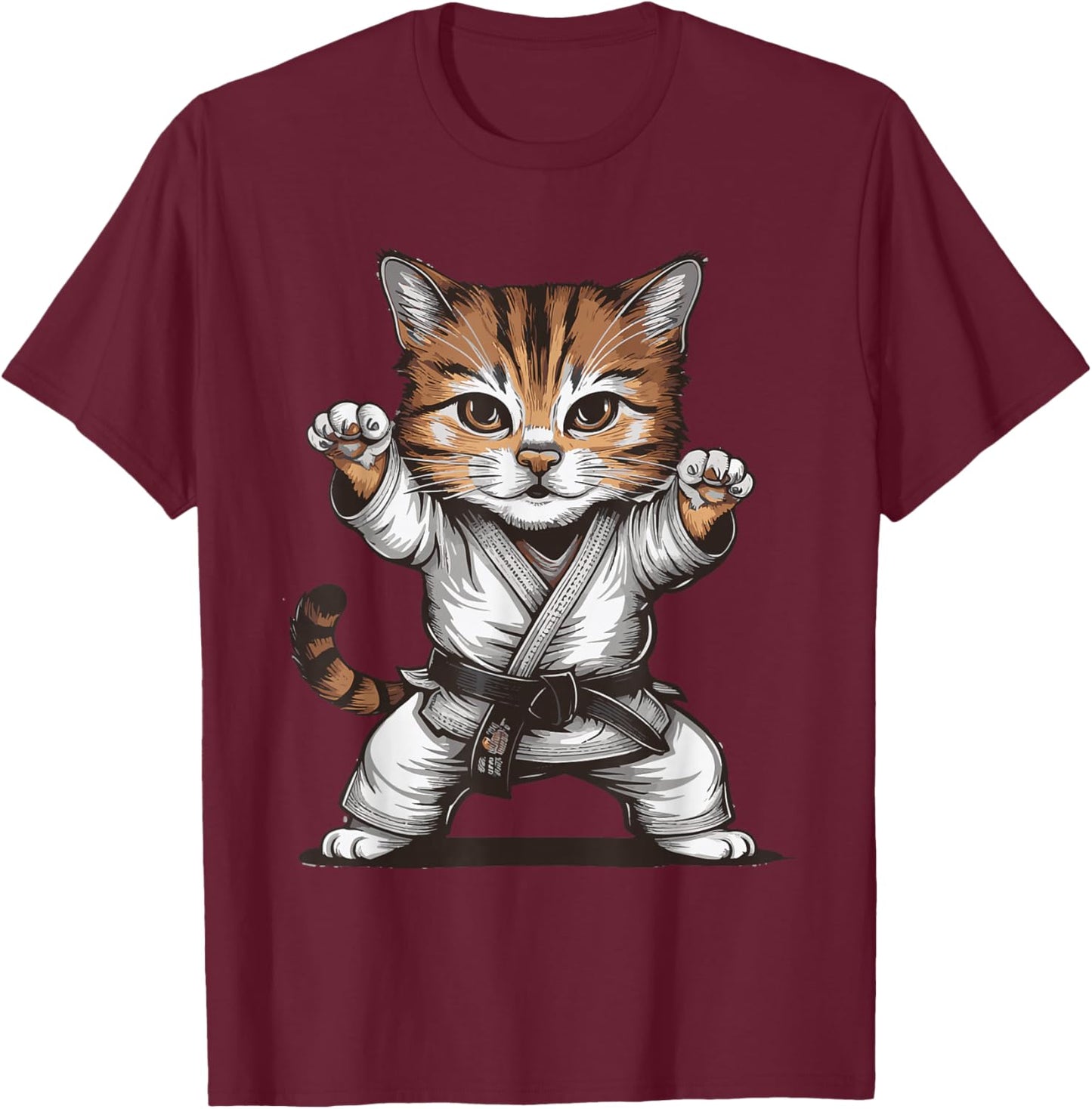 Jiu Jitsu Cat Women Girls Kids T-Shirt - T-Shirt | Maroon
