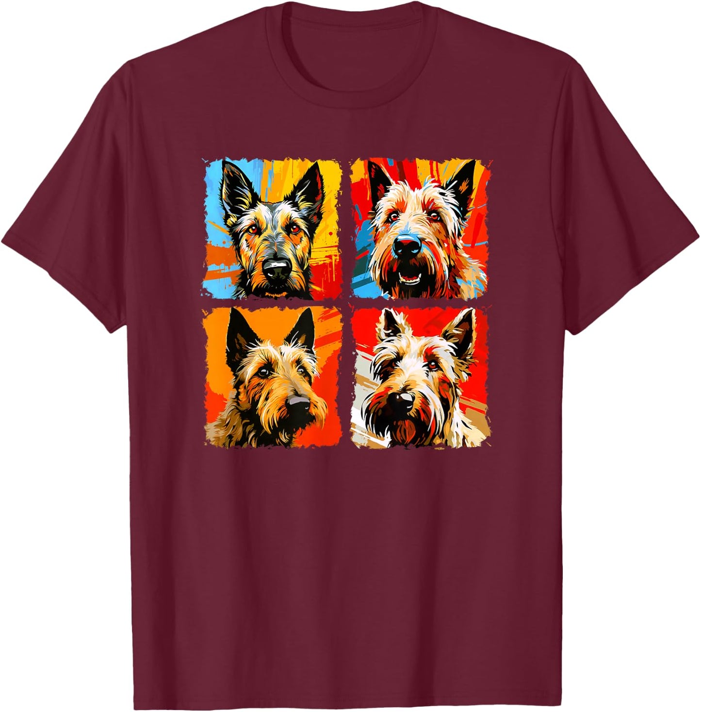 Berger Picard Pop Art Colorful Drawing Painting T-Shirt - T-Shirt | Maroon