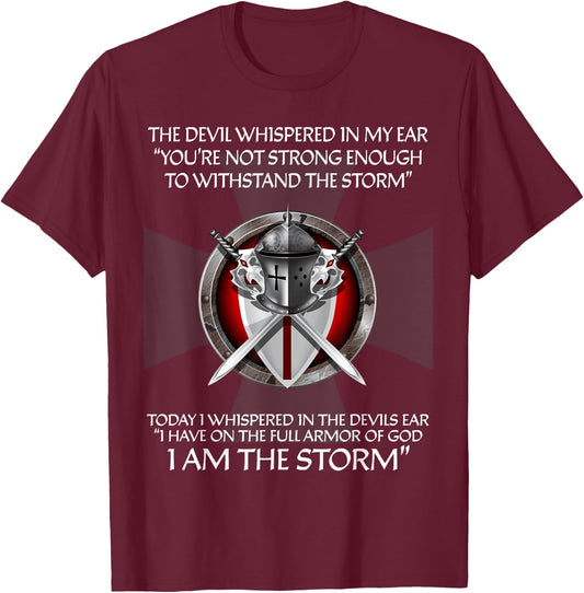 Religious Cross Christian Bible Verse Sayings I Am The Storm T-Shirt - T-Shirt | Maroon