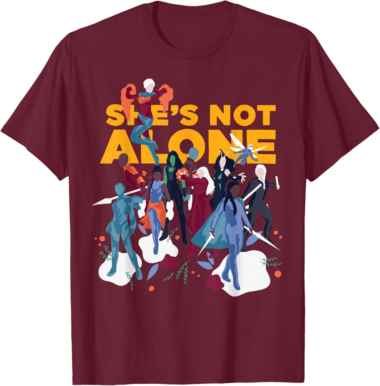 Marvel Avengers: Endgame She's Not Alone T-Shirt - T-Shirt | Maroon