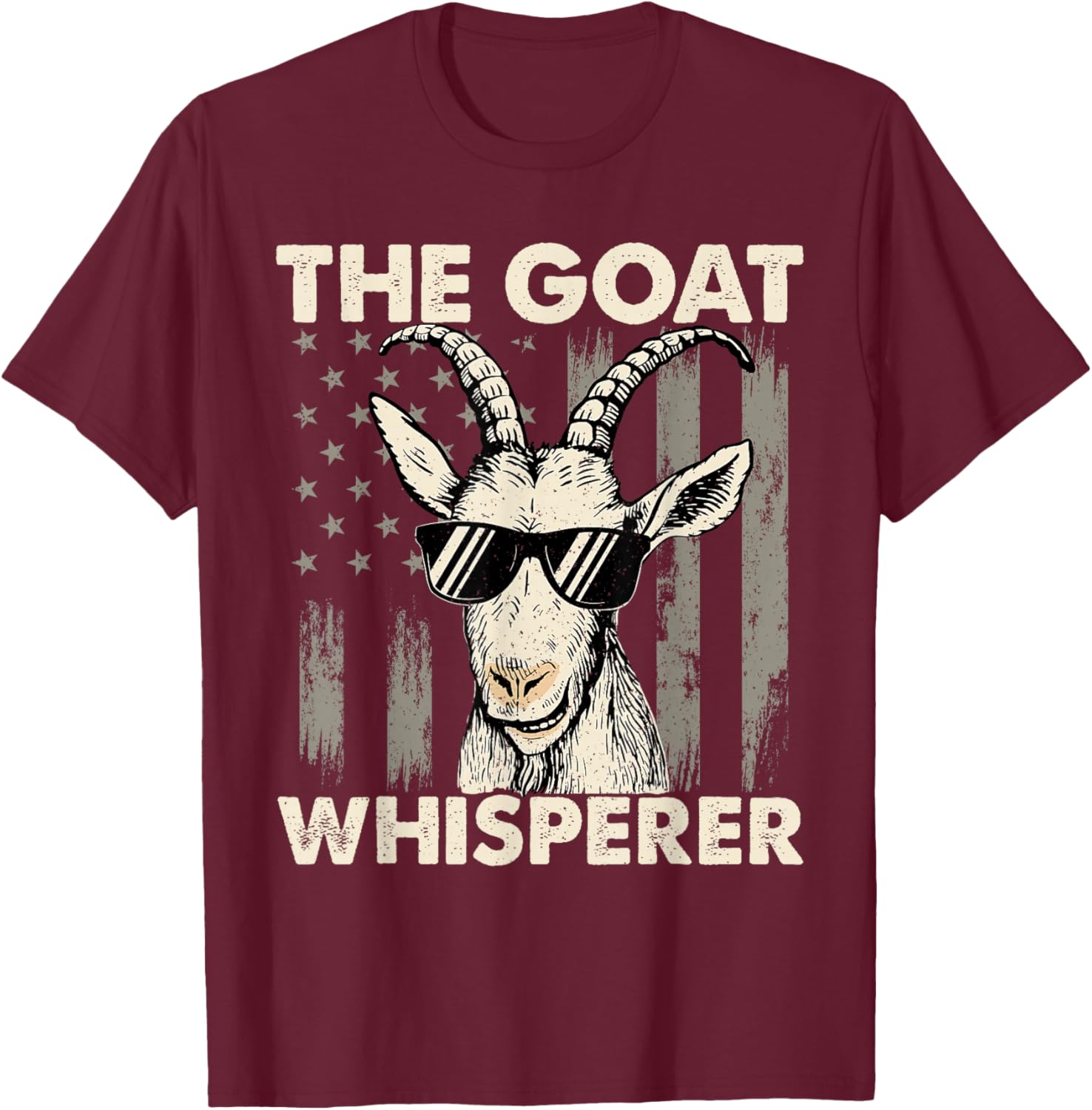 The Goat Whisperer - USA American Flag Farm Animal Lover T-Shirt - T-Shirt | Maroon