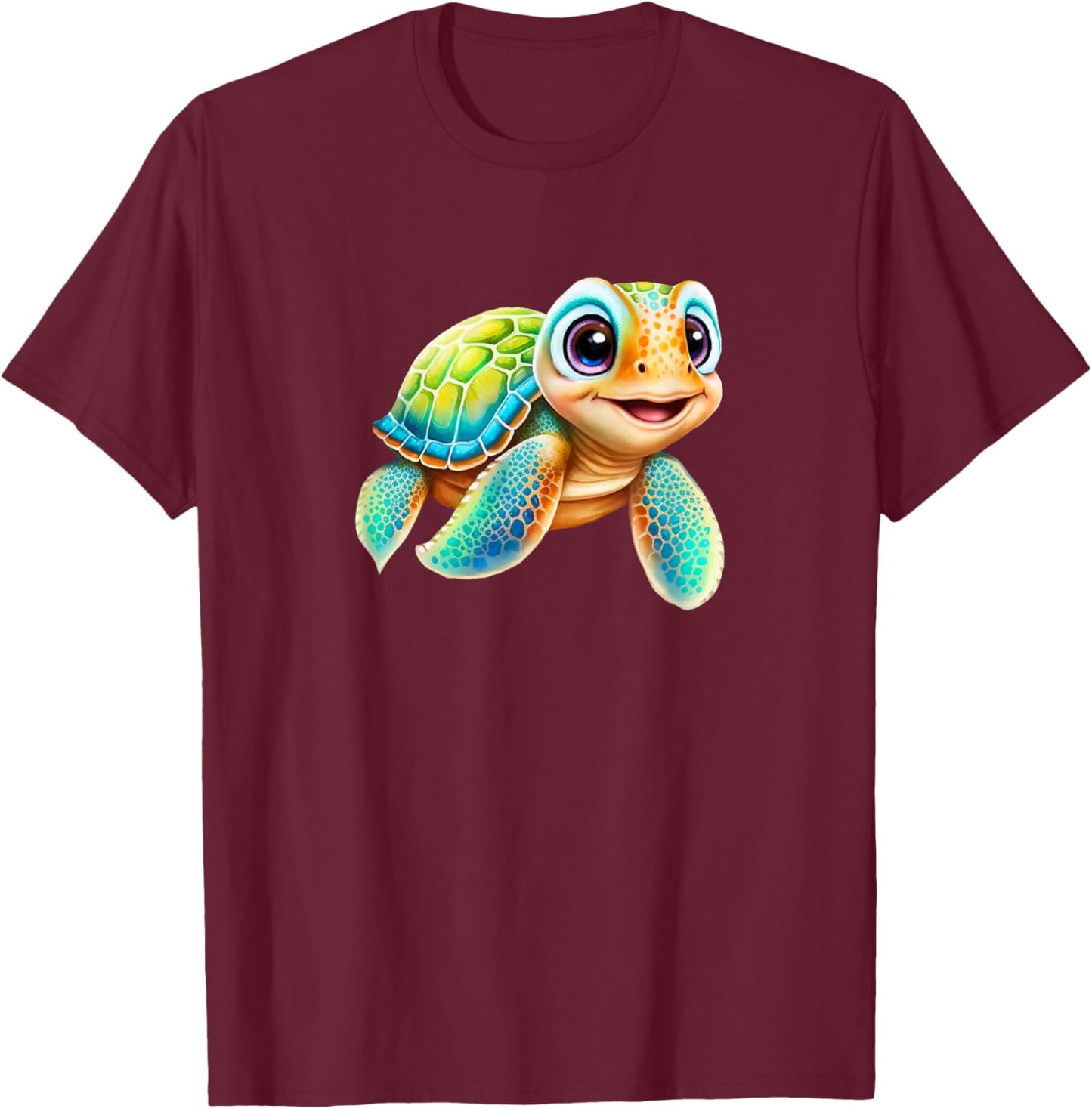 Cute Baby Sea Turtle design T-Shirt - T-Shirt | Maroon