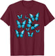 Blue Morpho Butterfly Art Entomologist Flower T-Shirt - T-Shirt | Maroon