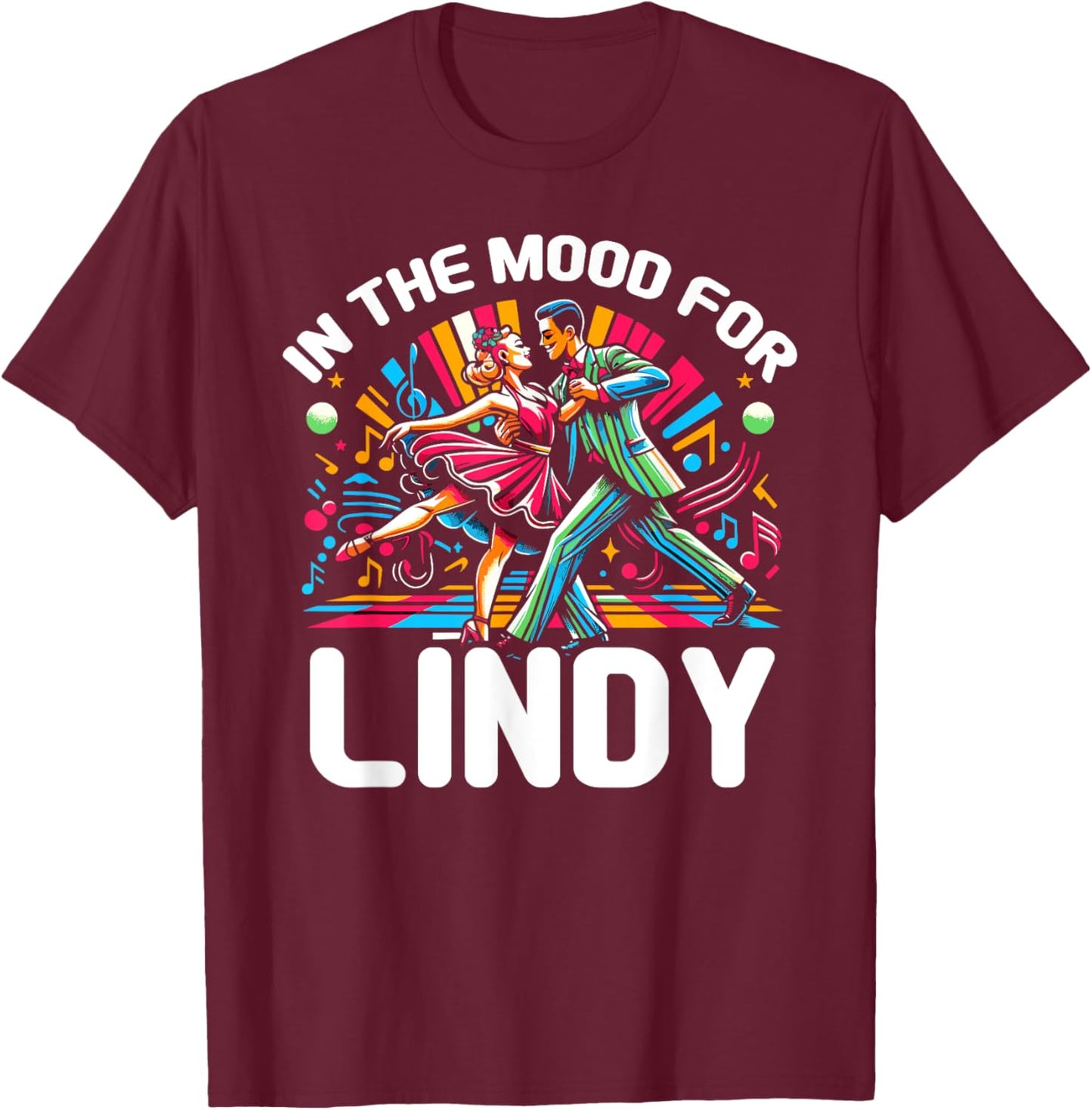 Lindy Hop Dancer Swing Dance Teacher Dancing Men Women T-Shirt - T-Shirt | Maroon