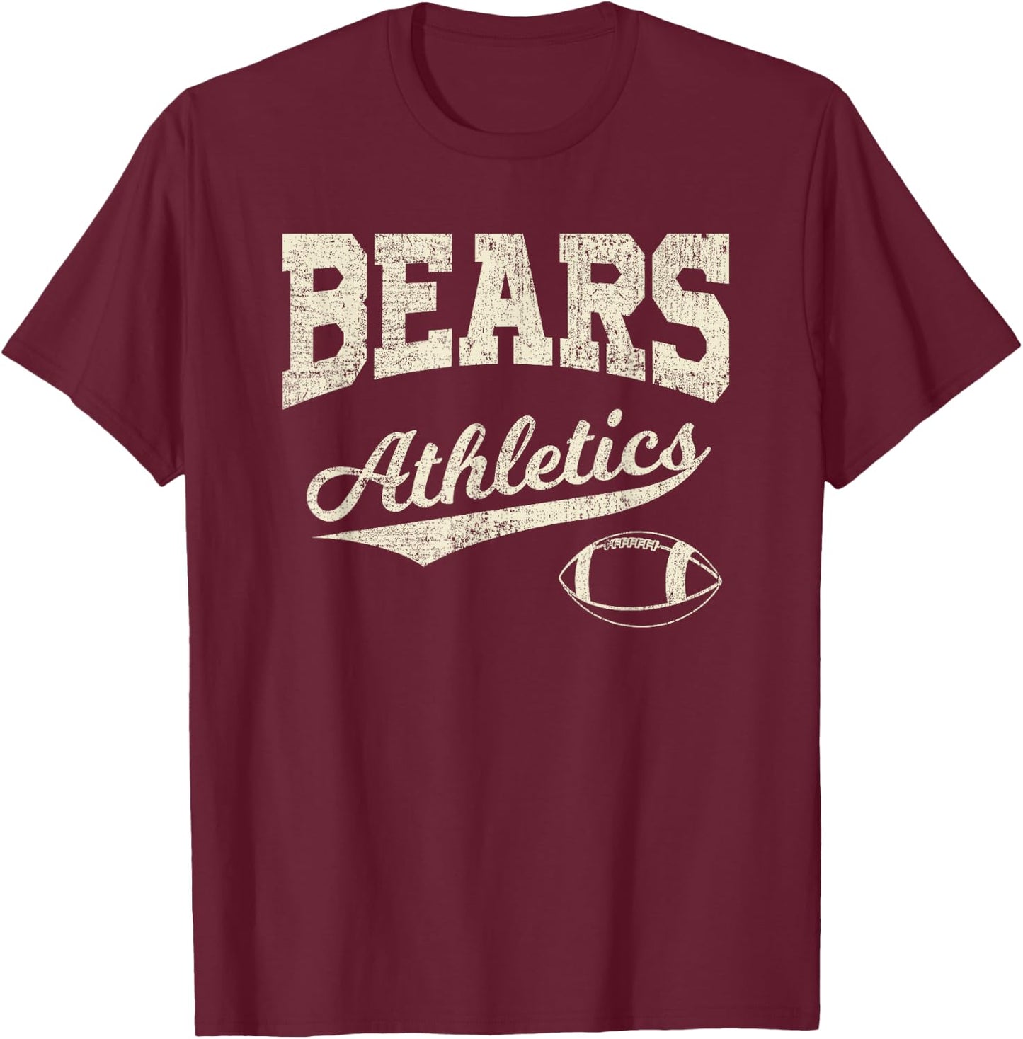 Spirit Wear, Bears, High School Football Athletics T-Shirt - T-Shirt | Maroon
