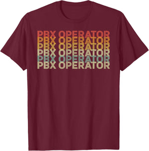 Retro 70s Pbx Operator Job Title T-Shirt - T-Shirt | Maroon