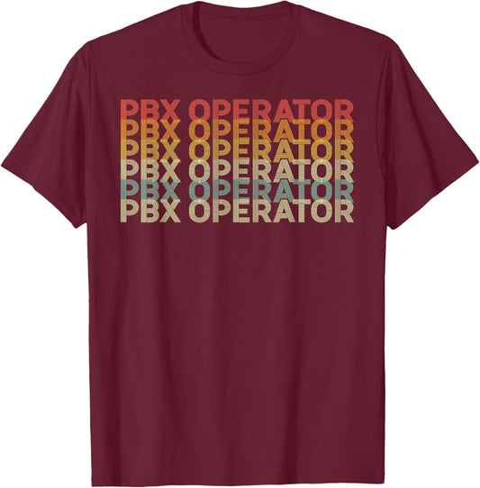Retro 70s Pbx Operator Job Title T-Shirt - T-Shirt | Maroon