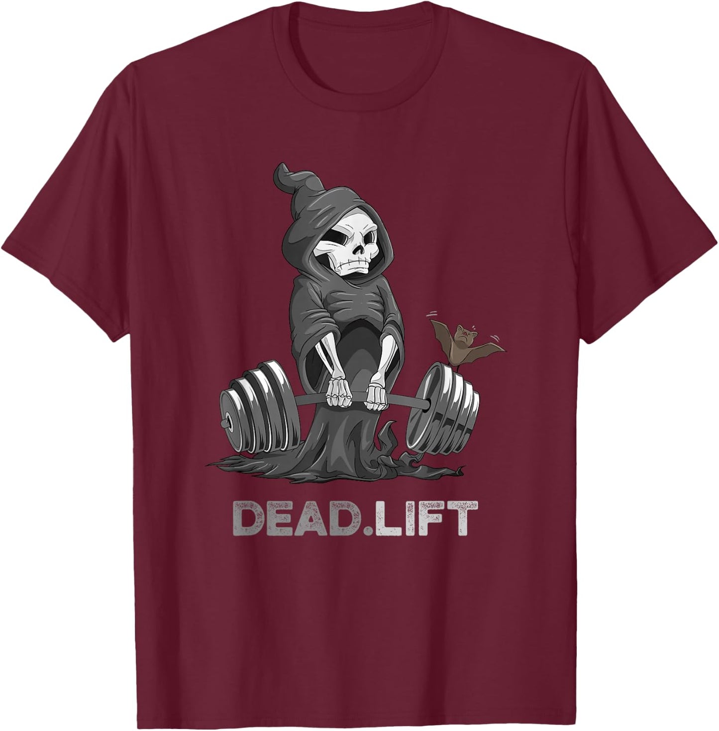 Death Deadlift Shirt Bodybuilder Powerlifting Funny Gym T-Shirt - T-Shirt | Maroon