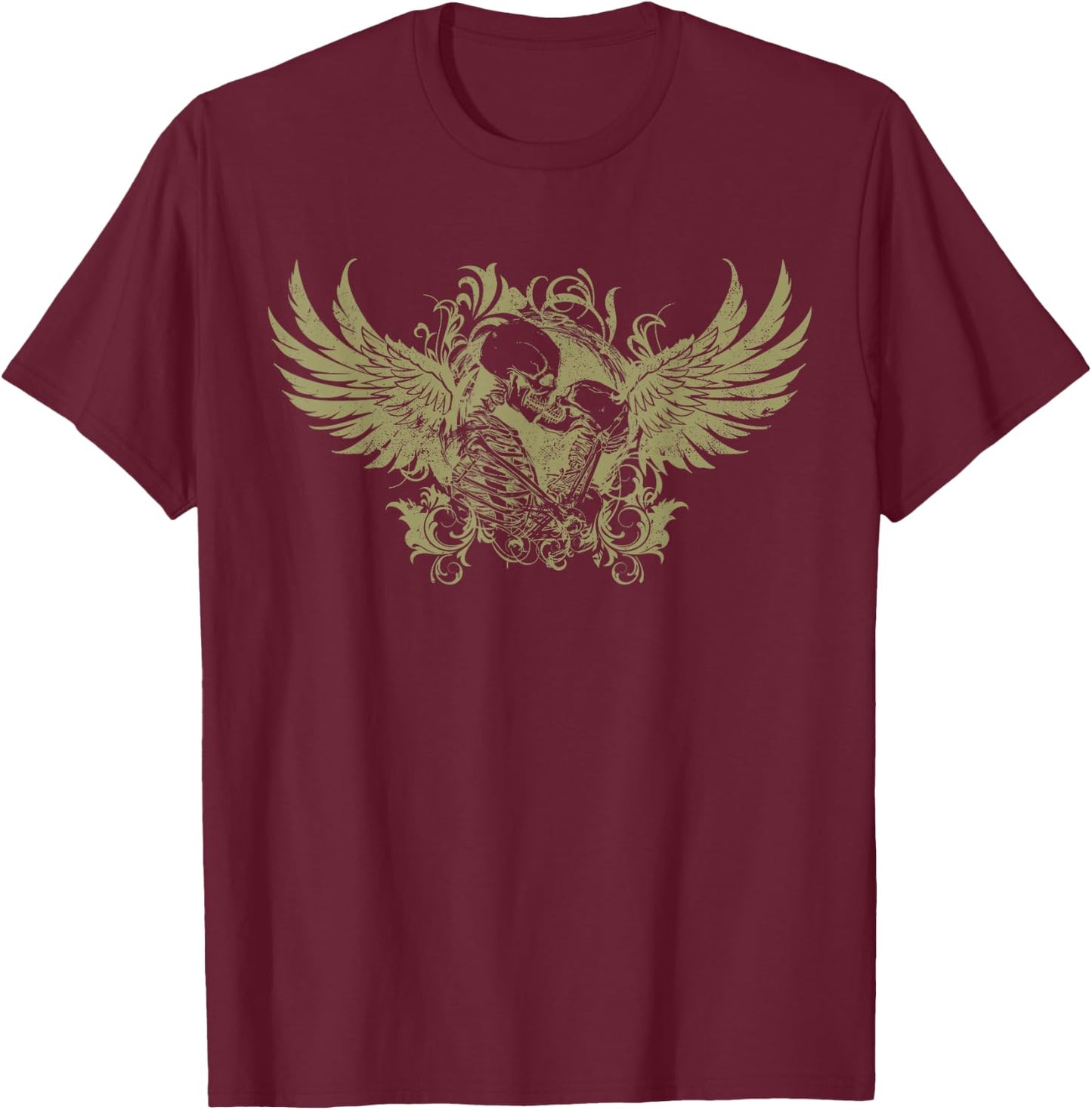 Fairy Grunge Fairycore Aesthetic Skeleton Fairy Wings T-Shirt - T-Shirt | Maroon