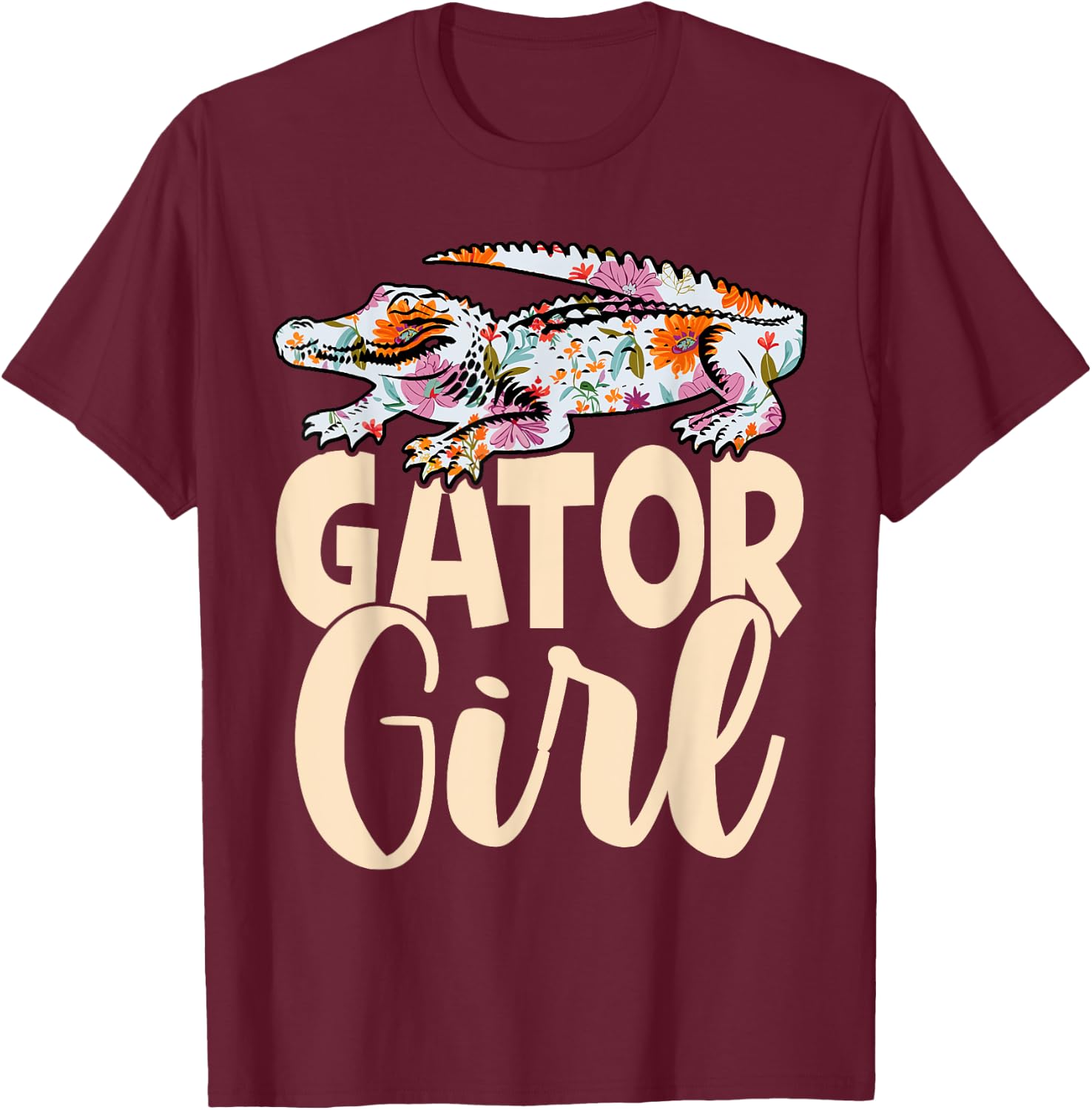 Gator Girl Funny Alligator Kids Crocodile T-Shirt - T-Shirt | Maroon