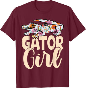 Gator Girl Funny Alligator Kids Crocodile T-Shirt - T-Shirt | Maroon