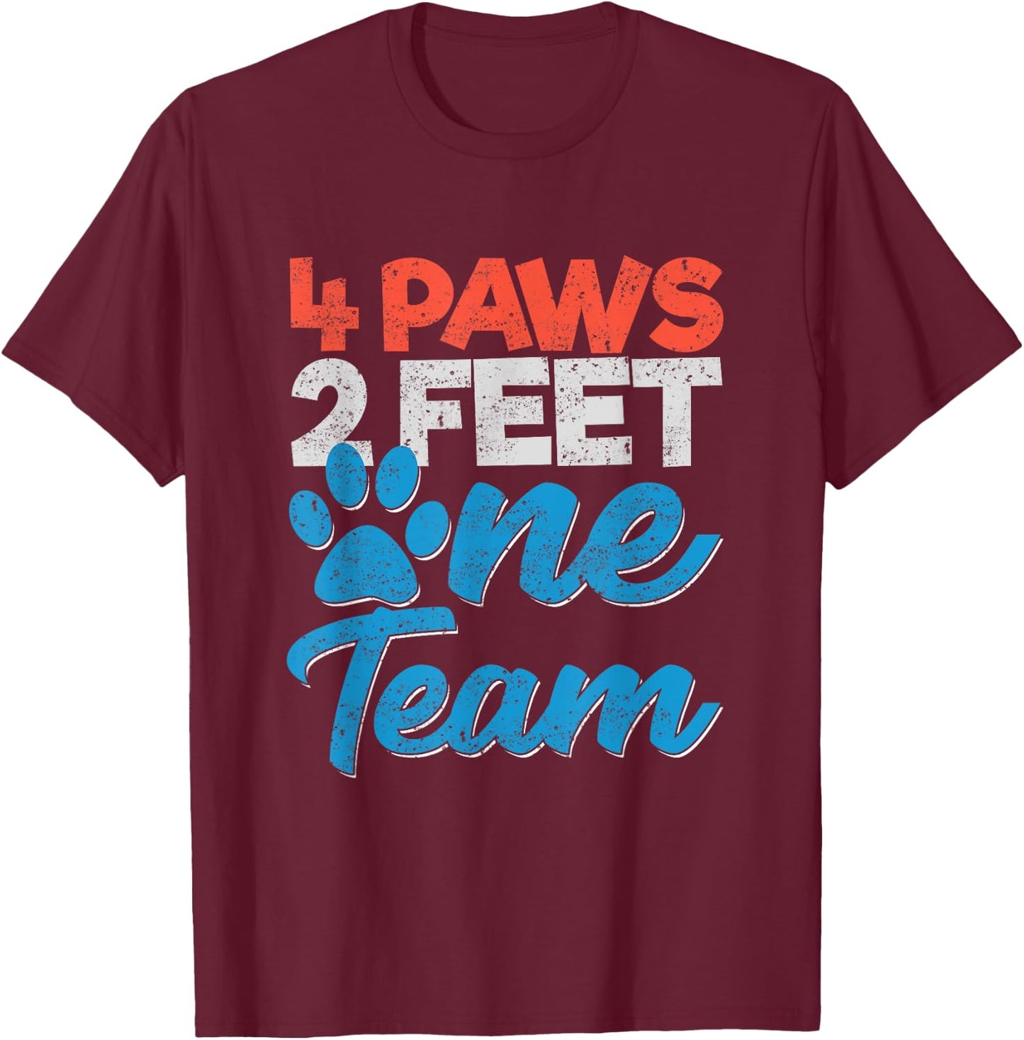 K9 Unit Dog 4 Paws 2 Feet One Team Officers Men Women Kids T-Shirt - T-Shirt | Maroon