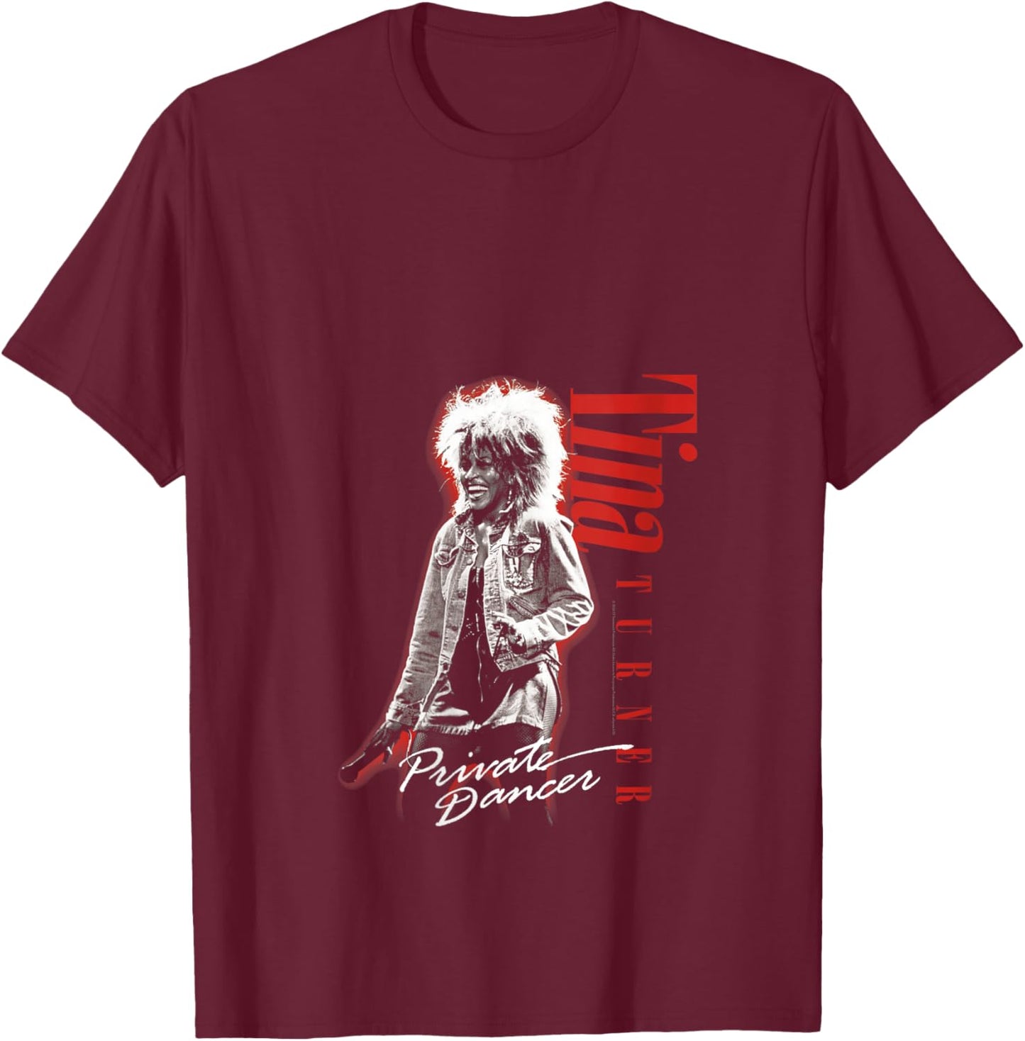 Tina Turner Private Dancer Red Glow V-Neck T-Shirt - T-Shirt | Maroon